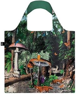 LOQI KW.BF Artist Kristjana S Williams Interiors Reusable Shopping Bag, Polyester, Black Forest
