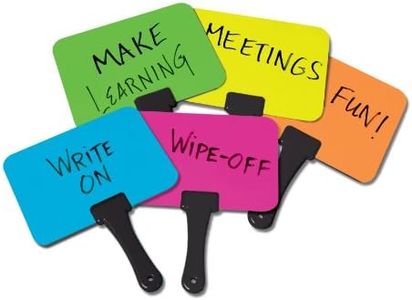 Trainers Warehouse Briteboards: Premium Set of 10 Fluorescent Dry-Erase Response Boards | Versatile, Colorful Paddles for Icebreakers, Voting & More | Perfect for Classrooms & Meetings (6" x 7.75")