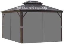 homegroove Gazebo Curtains Outdoor Waterproof 10 * 10ft, Privacy Curtains 4-Panels, Gazebo Replacement Curtain with Zipper for Garden, Patio, Yard (Only Curtains) Gray