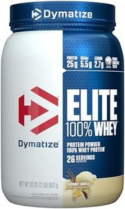 Dymatize Elite 100% Whey Protein Powder, L-Leucine, Quick Absorbing & Fast Digesting for Optimal Muscle Recovery, Gourmet Vanilla, 32 Oz