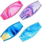Xuhal 4 Pcs Neoprene Mask Strap Cover Neoprene Diving Mask Straps Swimming Dive and Snorkel Mask Strap Comfortable Non Slip Hair Protector Wrap for Men Women Water Sports Accessories, 4 Styles