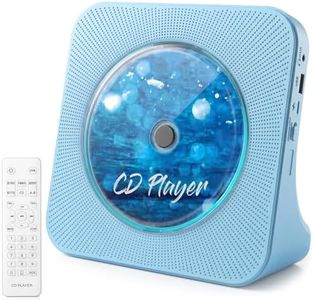 Gueray CD Player Portable Bluetooth Desktop CD Player for Home with Timer Built-in HiFi Speakers with LCD Screen Display Boombox FM Radio USB Type-c (Blue)