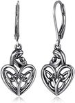 MORGAN & PAIGE Mother and Child Celtic Knot Dangle Earrings for Women - 925 Sterling Silver Drop Earring Design, Lightweight and Hypoallergenic for Sensitive Ears with Secure Clasp