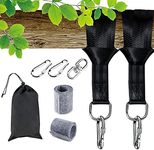 Tree Swing Straps Hanging Kit Holds 2200 lbs, 5FT Swing Straps 2 Pack Tree Protector Mats with 2 Safety Heavy Duty Carabiner & 1 Stainless Steel Swivel, Carry Bag Included, Perfect for Hammocks & Most Swing Seats