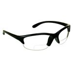 proSPORT Bifocal Reading Glasses Reader +2.00 Black Frame Clear Lens Unisex Lightweight Sport Sunglasses