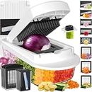 Ukeetap 8-Blade Cook Tool & Gadget Sets, Chopper Slicer Grater Set, White