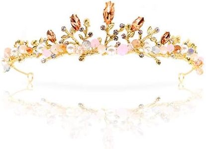 NODG Gold Tiaras for Women Bride Rhinestones Crowns for Women Gold Headbands for Women Crystal Pearl Bridal Tiaras and Crowns for Wedding Birthday Party Prom