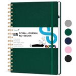 Koogel B5 Spiral Journal Notebook, Hardcover Notebook 150 sheets/300 Pages with Lined Numbered Pages College Ruled Journal for Work School Women Men Green