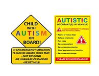 eDesign 2-Pack Child with Autism Alert Responders and Autistic Occupant in Vehicle Stickers Decals for Car Truck Van SUV Window Wall Cup Tumblers Laptop