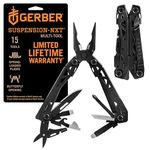 Gerber Gear Suspension-NXT 15-in-1 Multi-Tool Pocket Knife Set - EDC Gear and Equipment Multi-Tool with Pocket Clip - Black