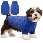 EMUST Sweater for Dogs, Cute Medium Dog Sweater, Kitten Christmas Sweater, Dog PuppyTurtleneck Sweater for Small Medium Dogs,RoyalBlue M