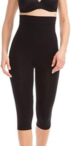 Farmacell Capri Leggings for Women Made in Italy - Tummy Control Shapewear - Anti Cellulite Massage Slimming Underwear - 323 (Black, XXL-3XL)