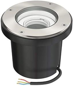 ledscom.de Lampe encastrée dans le sol BOFU pour l'extérieur, IP67, orientable, inox, ronde, 150mm Ø, 1x GU10 max. 15W, lampe d'allée, lampe au sol, spot de jardin, lampe extérieure, lampe de