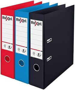 Rexel Choices A4 Lever Arch Files, Black, 3 File Folders, Assorted