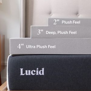 LUCID 3-Inch Memory Foam Mattress Topper – Queen Size
