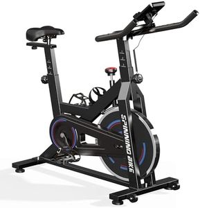 SogesPower Exercise Bike Indoor Cycling Bike Magnetic Resistance Stationary Bike Cycle Bike Fitness Bike Silent Belt Drive for Home Gym Workout with 45LBS flywheel Phone Ipad Mount Comfortable Seat Cushion&LCD Monitor