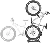 CyclingDeal Vertical Bike Stand - for Fat Bike Snow MTB Road Bikes with Max 5" Tire Width - Vertical & Horizontal Adjustable Bicycle Parking Rack with Seatpost Stabilizer - Wheel Sizes up to 29"