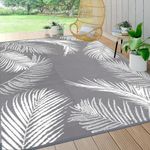 Pauwer Outdoor Rug Waterproof, 8'x10' Reversible Outdoor Plastic Straw Rug, Outdoor Patio Camping Rug RV Mat, Indoor Outdoor Area Rugs Carpet for Patio, RV, Picnic, Backyard, Deck, Balcony, Porch