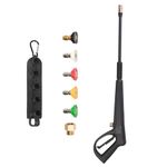 WXNANY Replacement Pressure Washer Gun Power Spray Car Wash Gun with Extension Wand M22-15mm Thread Fitting 5 Nozzle Tips and Holder, 2600PSI 6GPM