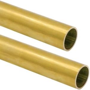 YTKavq 1"OD Brass Tubing, 0.04 inch（1mm） Wall Thickness 12" Length Polished Hollow Round Brass Pipe for Knife Making, Crafting, Hobby Models, Electrical Projects(2 Pcs)