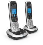 BT 2200 Cordless Landline House Phone with Nuisance Call Blocker, Twin Handset Pack- Black