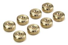 PrecisionGeek - Solid Brass Speaker spike's Pads, 16mm diameter, Chamfered Shape for HiFi Speakers, Stands, Soundbars - Set of 8 pieces