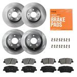 MAX Advanced Brakes - Brake Kit For 2010-2012 Hyundai Santa Fe, 2011-2013 Kia Sorento| Carbon Ceramic Brake and Rotor Kit Front and Rear| OE Replacement Brake Rotors