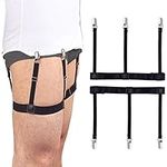 ILLUVA Shirt Stays, Shirt Garters Holders Keepers Belt for Man, Shirt Suspenders Tuckers with Non-Slip Heavy Duty Clips