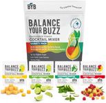BYB Mixers Variety Pack (12) Organic Cocktail & Mocktail Mixers – Party Punch, Cucumber Mint Martini, Mango Margarita, Skinny Margarita – Infused with Electrolytes & Vitamins, Low Calorie, Low Organic Sugar
