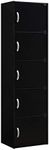 HODEDAH 5 Door Bookcase Cabinet, 5-