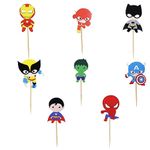 Confetti 24pc Cartoon Superhero Cupcake Topper for Kids Birthday Party Cake Decoration Supplies Super Heroes Cupcake Toppers Cupcake Toppers/Super Heroes Party Supplies/Superheroes Inspired