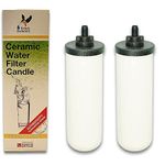 British Berkefeld Water Filter System with Activated Carbon - 2 x 7 Ultra Fluoride Ceramic Gravity Filter Cartridge Reduces Contaminants | WRAS Certified Drinking Water Candle Element| 8B76