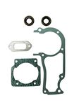 ENGINERUN Chainsaw Gasket Oil Seals Kit –Crankcase Cylinder Muffler Exhaust Gasket and Oil Seal Set Compatible with Husqvarna 385XP 390XP 385EPA 395EPA Replaces OEM 537033901 537 03 39-01