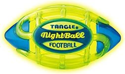 Tangle NightBall Glow in the Dark Light Up LED Football, Green with Blue