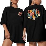 Aunt Shirt for Women Loose Oversized Auntie Letter Print Cute Graphic Tees Gift Aunts Casual Short Sleeve Tops T-Shirt, Black, Small