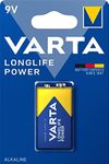 VARTA Longlife Power 9V Block 6LR61 Alkaline E-Block Battery (1-Pack) - Made in Germany - Ideal for fire Alarms, Smoke detectors, Tuners