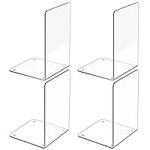 Acrylic Bookends 4 Pcs, Clear Book 
