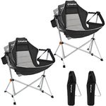 KingCamp Hammock Camping Chair, Swinging Portable Folding Camp Chairs for Adults Max 400lbs Heavy Duty Foldable Oversized Rocker with Aluminum Alloy Frame Cup Holder for Outdoor Beach Patio Sport