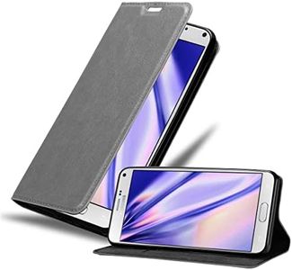 Cadorabo Funda Libro para Samsung Galaxy Note 4 en Gris Titanio - Cubierta Proteccíon con Cierre Magnético, Tarjetero y Función de Suporte - Etui Case Cover Carcasa