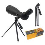 Fetch Falcon 20-60X80 FMC HD Spotting Scope(Third Generation Zoom Angled Eyepiece, Waterproof Long Range Spotting) with Metal Tripod and Carry Bag (20-60X80 Without Phone Adapter)