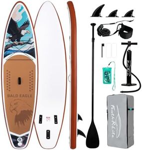 FEATH-R-LITE Inflatable Paddle Board Stand Up Paddleboards for Adults SUP with Premium Accessories Pump, Adjustable Paddle, Leash, Three Fins, Backpack (Ash Eagle)