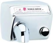World Dryer DA5-972 Model A Durable Standard Hand Dryer Push Button Finish: Polished Stainless Steel, Voltage: 110-120 V, 20 Amps