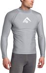 Kanu Surf Men's Long Sleeve Platinum UPF 50+ Rashguard, Grey, Large