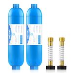 RV Inline Water Filter with Flexible Hose Protector,Dedicated for RVs and Marines,2 Pack Drinking & Washing Filter,Reduces Lead,Fluoride,Chlorine,Bad Taste & Odor