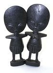 Shophaven African Ashanti Fertility Idols (Set of 2) - 7-8', Hand Carved Ashanti Fertility Idols- Set of 2, African Sculpture, Handmade African Art