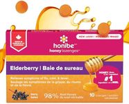 Honibe 100% Pure Honey Lozenges | Made in Canada | Mucus and Cough Relief | With Elderberry | 1 pack (10 lozenges) | Natural Berry