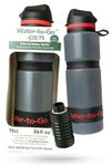 Water-to-Go Active (25oz/75cl) Water Filter Bottle - Perfect for International Travel Hiking Camping and Backpacking - Incl. 3-in-1 Purifier Filter