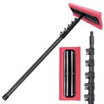 DOBEN Carbon Fiber Snow Roof Rake, 12FT & 24FT Extendable Pole, EVA Foam Roof-Safe Head for Gentle Snow Removal, for Roofs, Solar Panels, RVs & Cars (24FT)
