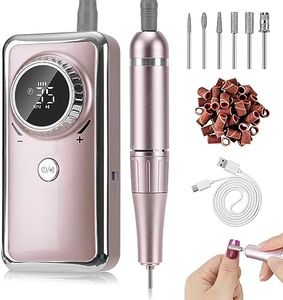 Madenia Rechargeable Nail Drill 35000RPM Professional, Electric Nail Files Portable USB e File for Acrylic Nails Gel, Adjustable Speed Electric Manicure and Pedicure Set with 6 Drill Bits