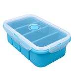 Webake Silicone Freezer Tray with Lid, Food Storage Container, Ice Cube Tray for Soup Sauce Meal Prep, 1 Cup Portion, BPA Free